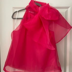 H&M pink sleeveless bow tie top.